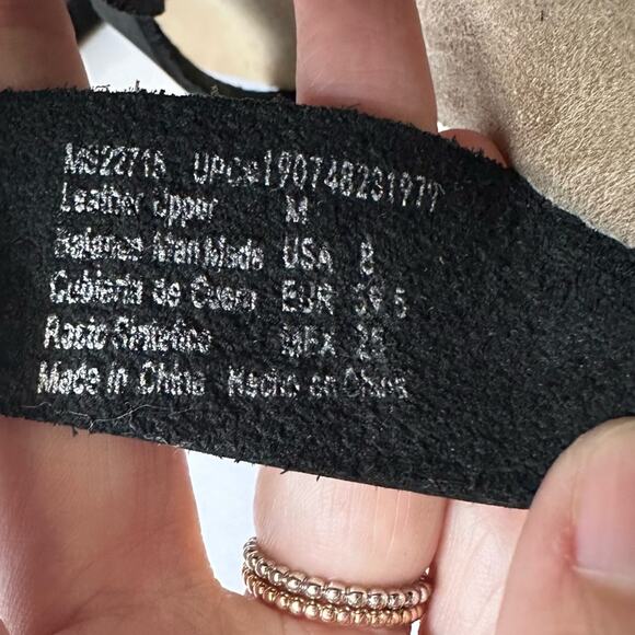 Black Leather Sandals Braid Thong Cork Footbed size US 8 - Picture 2 of 10